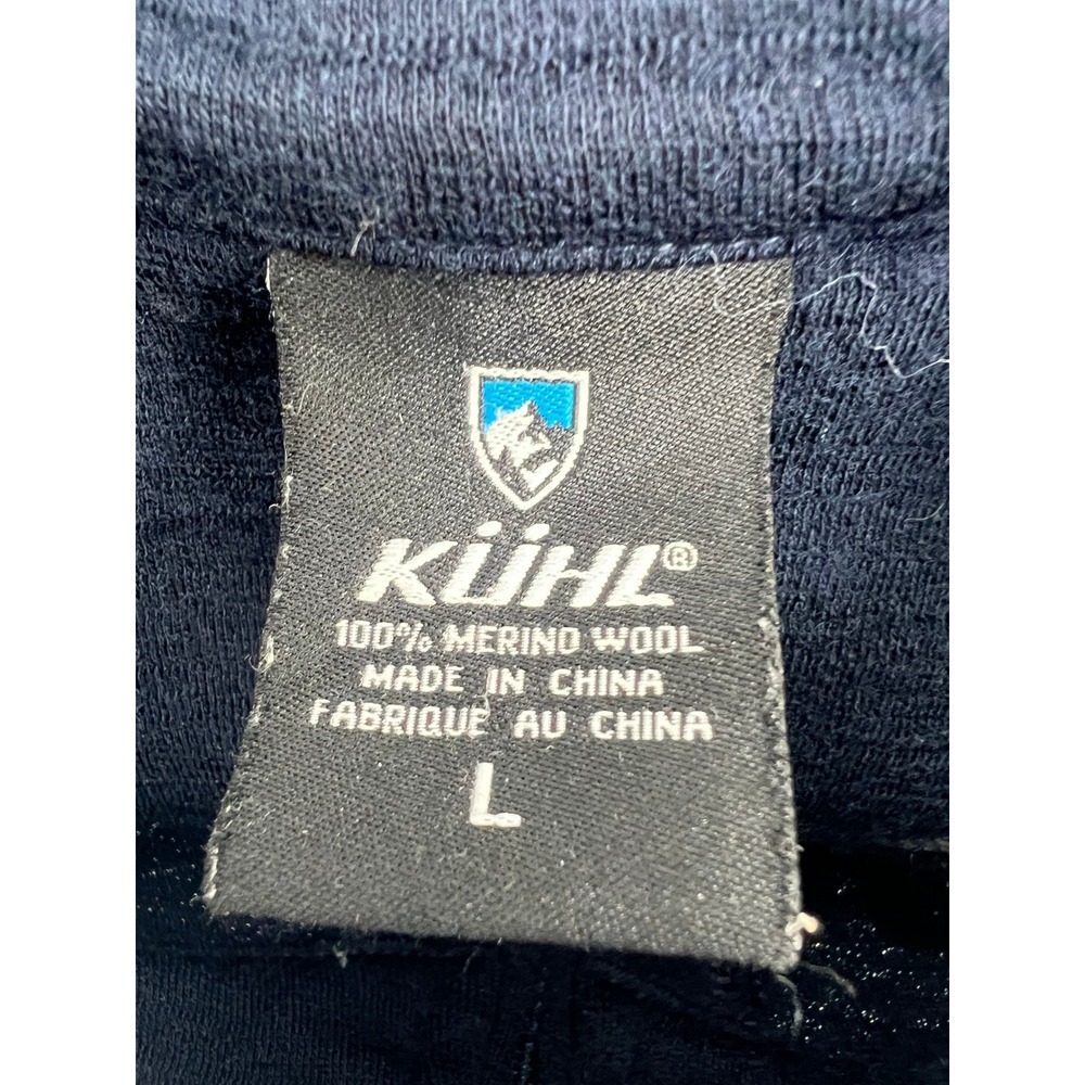 Kuhl Womens Navy Blue Quarter Zip Pullover Thumbhole Stripe Sweater Large - Picture 3 of 13